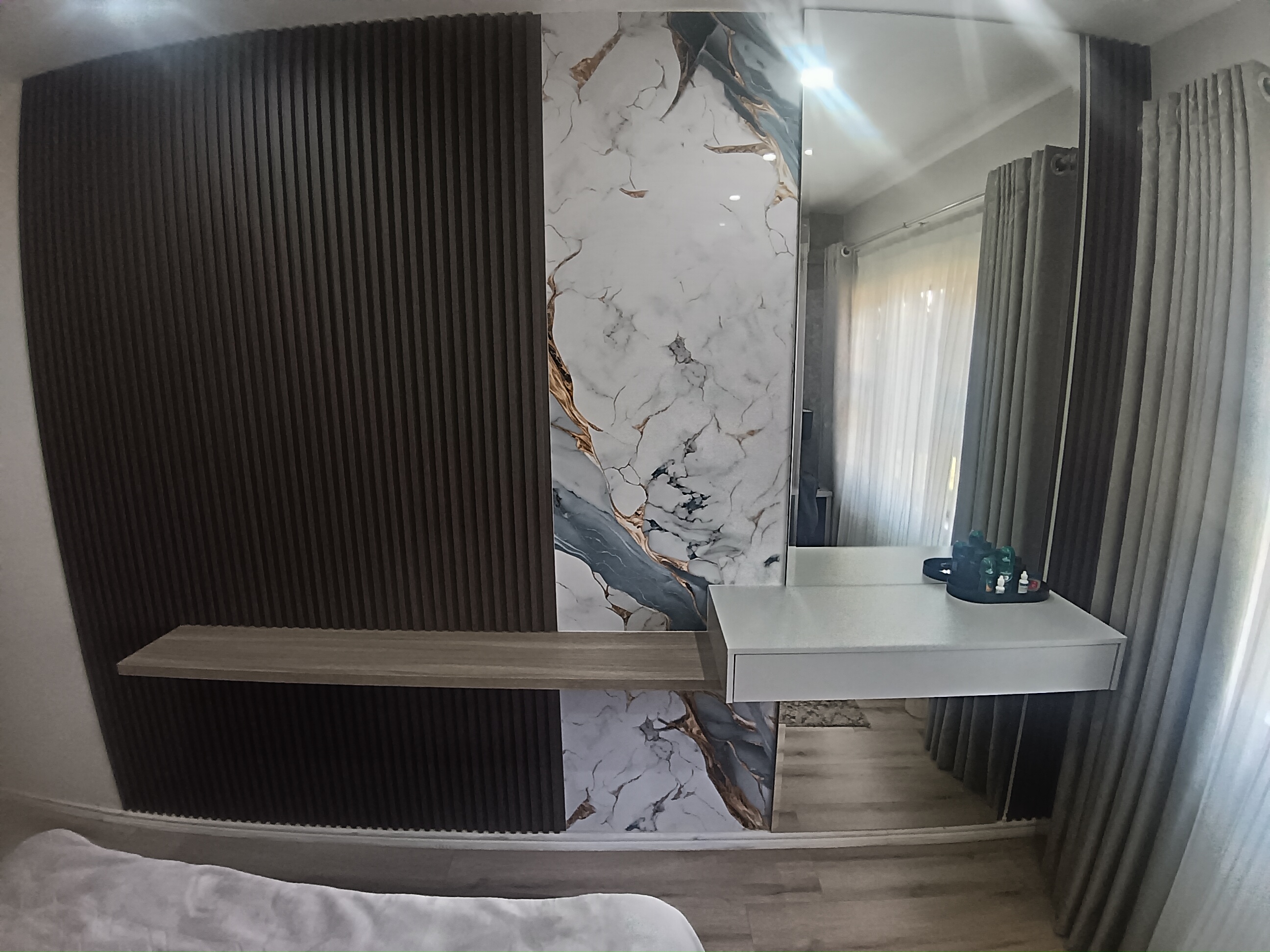 Mirror panel detail on Musgrave bedroom feature wall